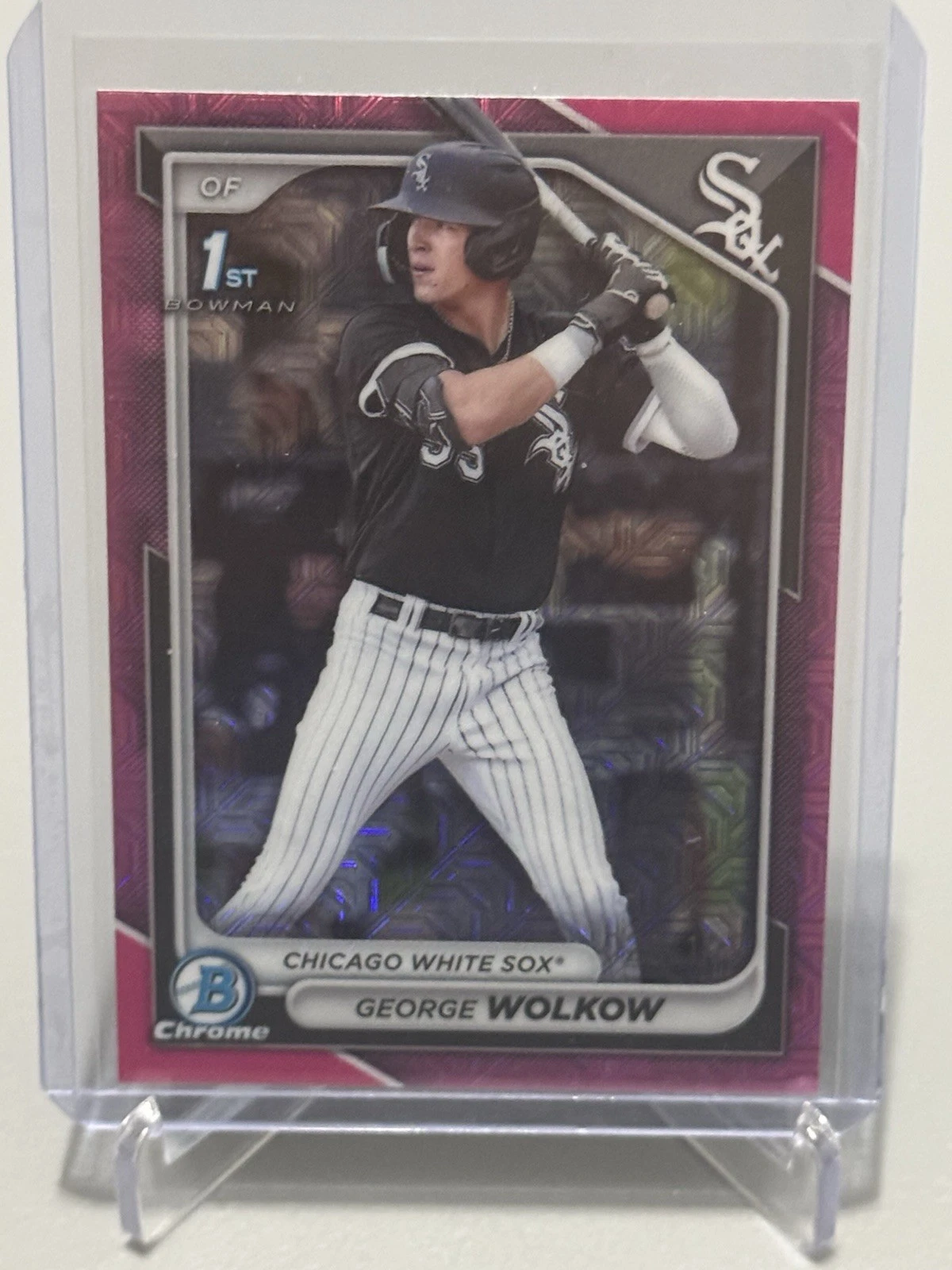 2024 Bowman Chrome 1st Mega #BCP-144 George Wolkow - Fuchsia Refractor 123/299