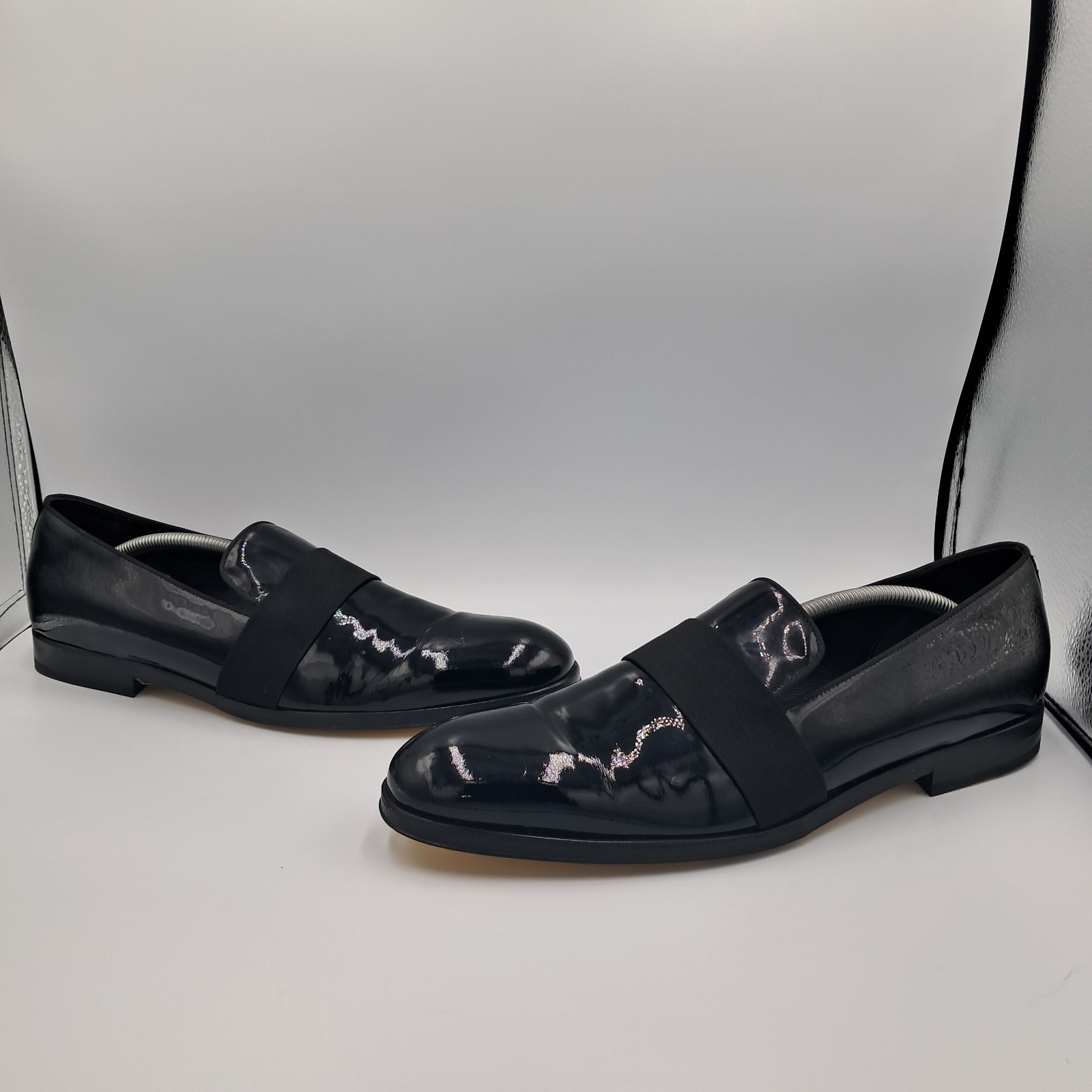 Size 11 - Paul Smith Black Patent Leather Tuxedo Loafers Dress Shoes Italy
