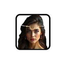 Aularso Vintage Rhinestone Head Chain Crescent Moon Free size, Gold-White