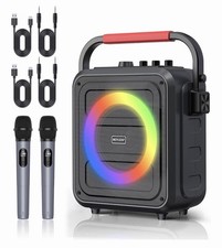 MOYLEAF Karaoke Machine Bluetooth Karaoke Speaker for Adults  Kids K253 - Black