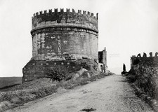 Rome Italy Tomb Cecilia Metella Appian Way Ancient Roman Ruins Vtg. Photo 19thC.