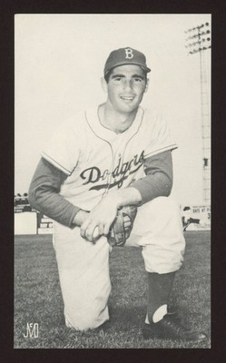 1950s J.D. McCarthy Sandy Koufax Postcard - Early Career Brooklyn Dodgers