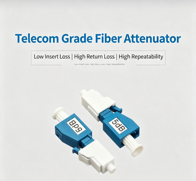LC/UPC  Male to Female Fixed Fiber Optic Attenuator Single Mode FTTH