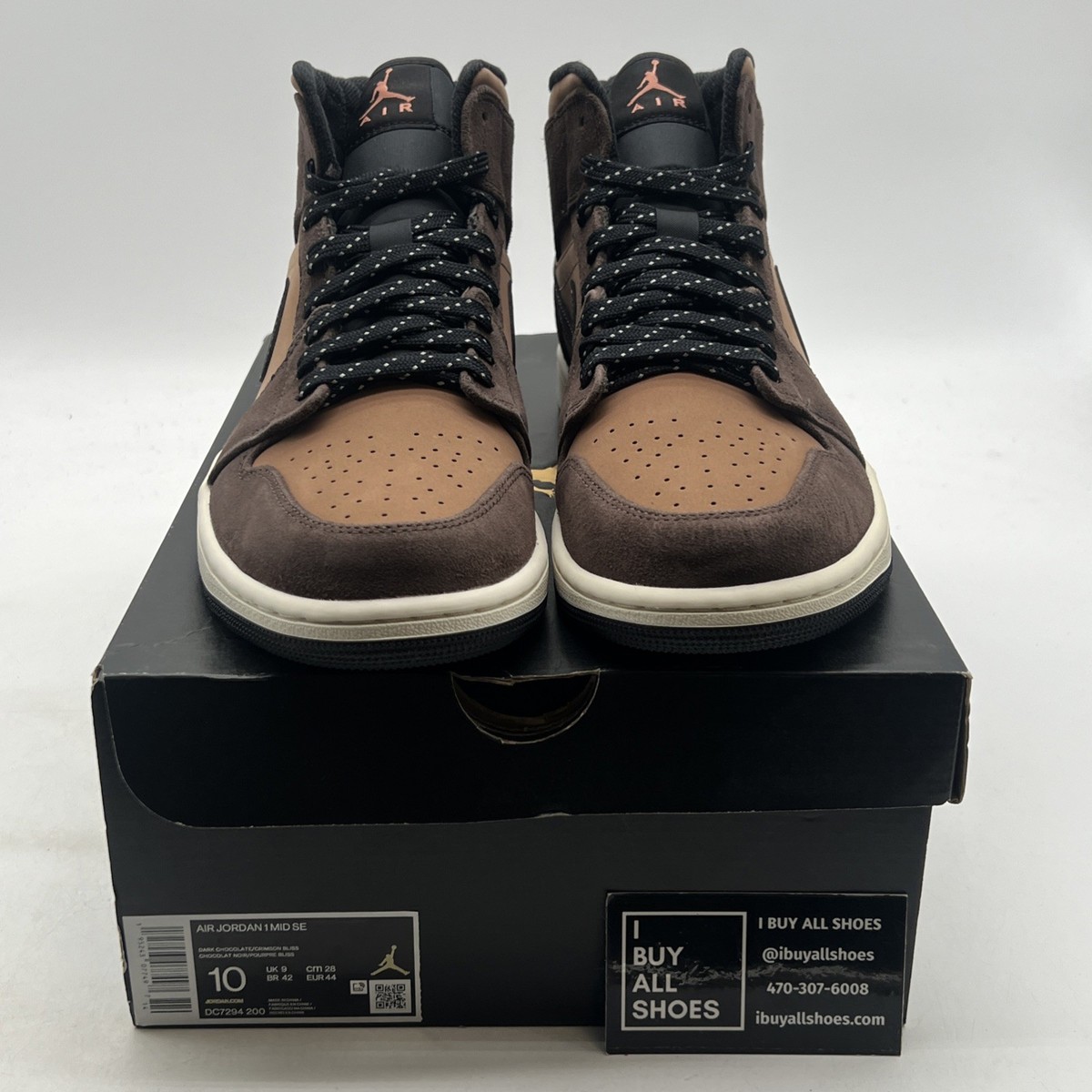 NikeAir Jordan 1 Men’s Size 10 Mid SE Dark Chocolate 2021 DC7294-200 New Air Jordan 1 Mid SE  main image 3