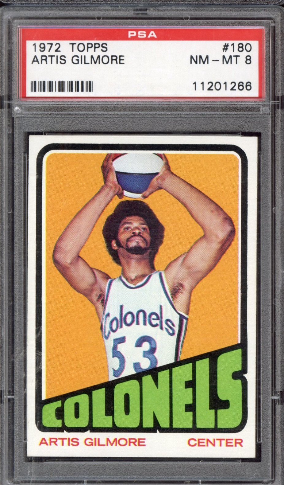 1972 Topps #180 Artis Gilmore RC PSA NM-MT 8 Kentucky Colonels  CENTERED VSCARDS