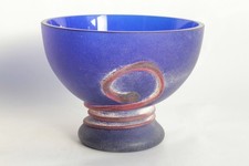 Coupe verre Scavo bleu Murano Italie (70322)