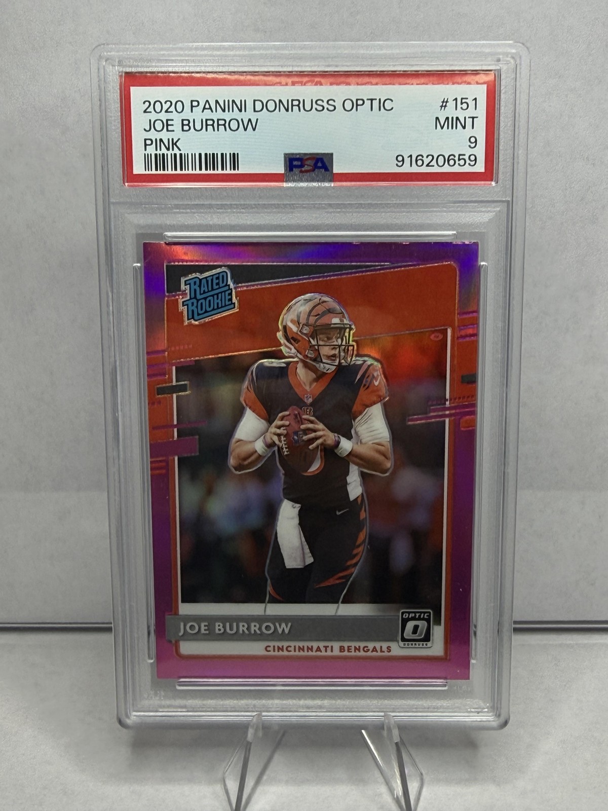 2020 Donruss Optic #151 Joe Burrow Pink PSA 9