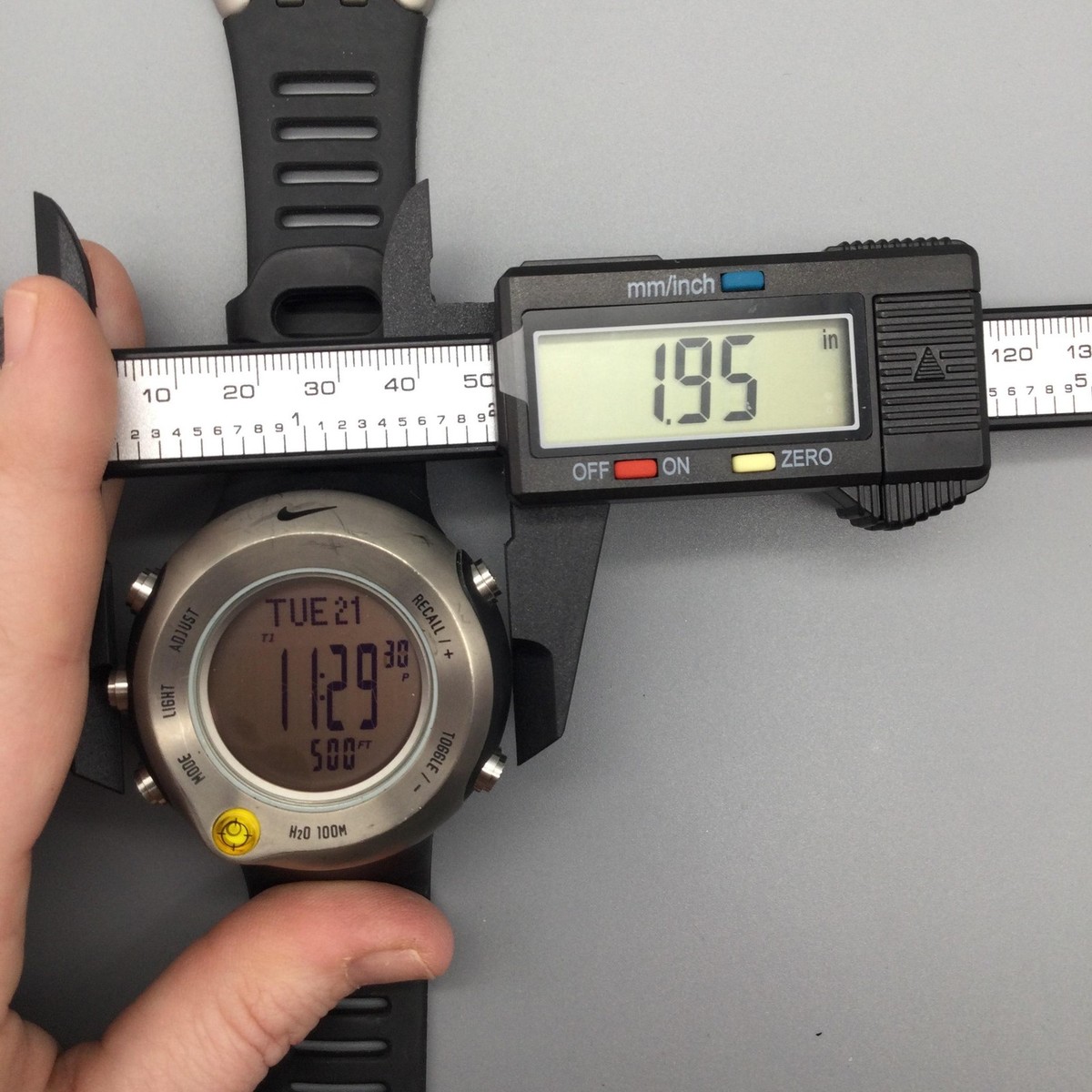 Nike Lance 4 Mens Watch 50mm Gray Digital Altimeter H2O 100M