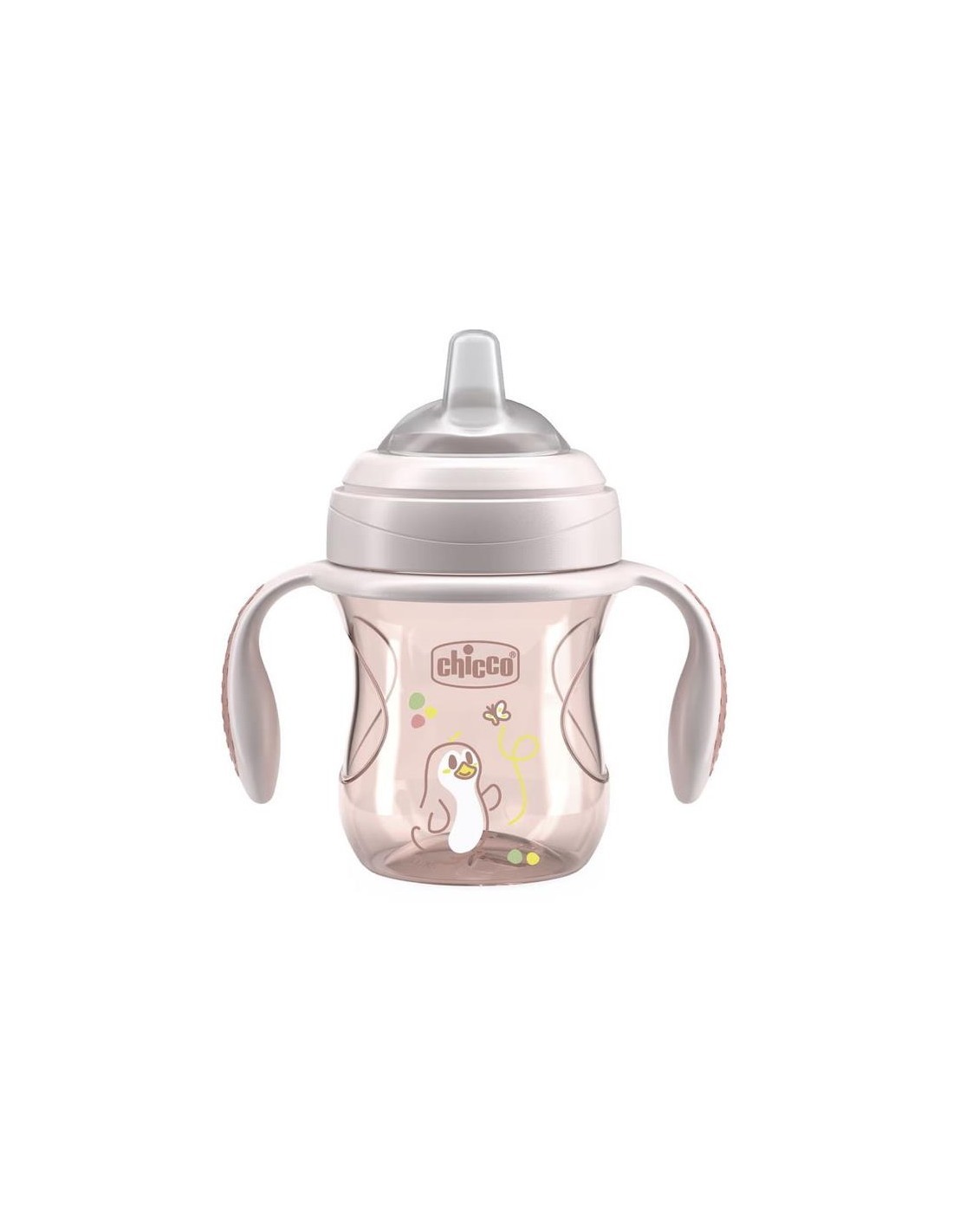 Chicco Transition Cup - tazza con beccuccio antigoccia manici removibili 4m+ rosa 200 ml - Immagine 2