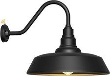 24 Inch Large Gooseneck Barn Light Outdoor Lights, Vintage Exterior Black Barn