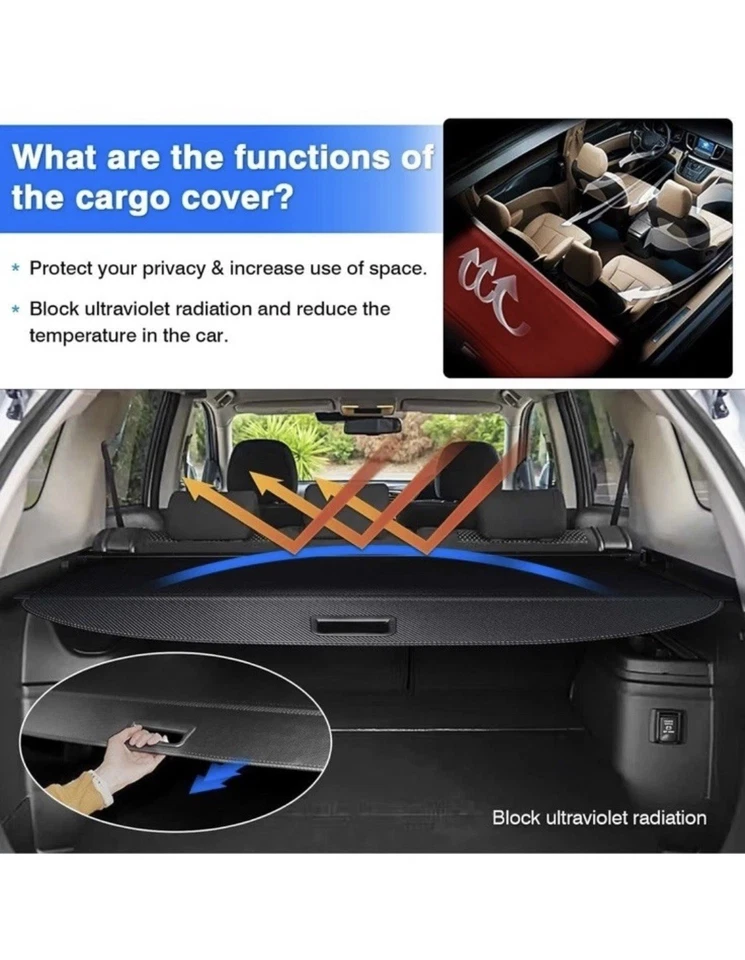 Genuine OEM 2022-24 Mitsubishi Outlander Rear Black Retractable Tonneau Cover - Image 3 of 3