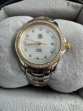 TAG Heuer Link White Mother of Pearl And Diamond Bezel Two Tone Ladies Watch.