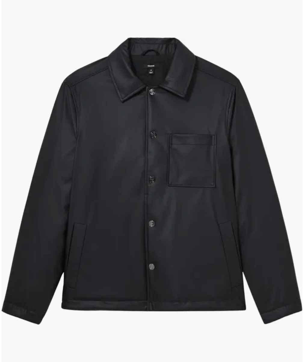 Reiss Men's Technical Shirt Jacket Size XXL Black