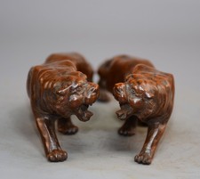 A Pair of Exquisite Boxwood Tiger Ornaments
