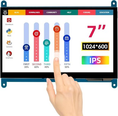 ELECROW 7 Zoll Touchscreen Monitor 1024X600 HD LCD