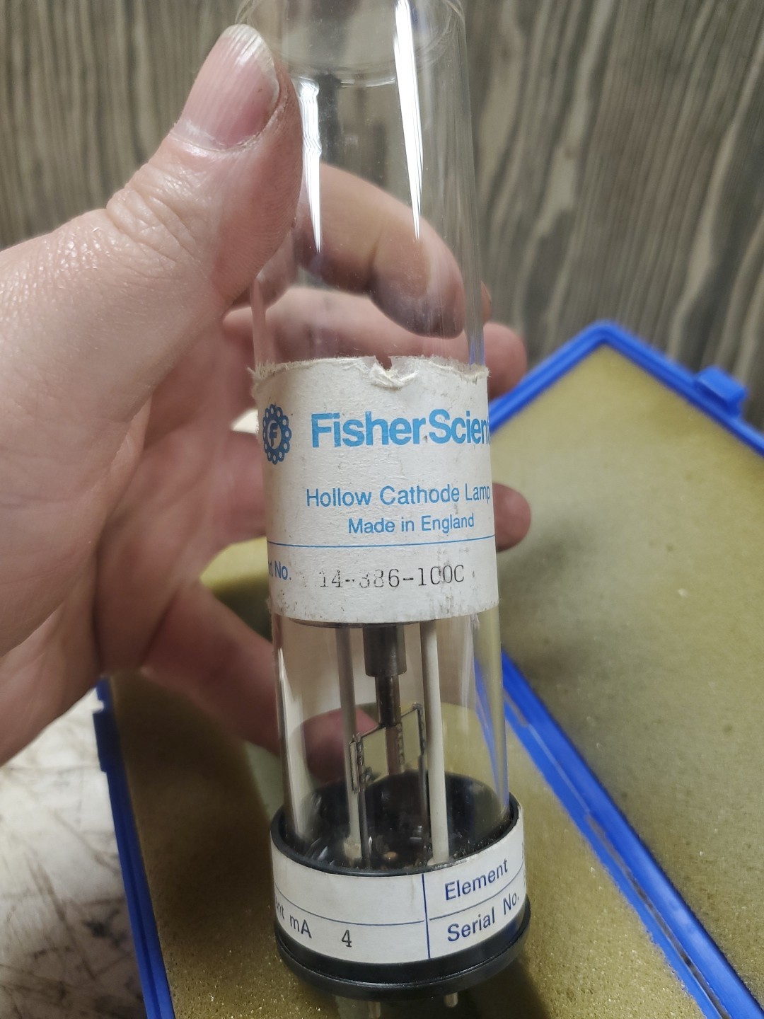 Fisher Scientific Hollow Cathode Lamp 14-386-100c Ag Silver AR Argon Gas (B433)