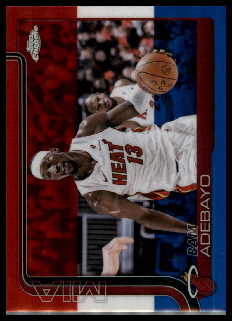 2025-26 Topps Chrome #138 Bam Adebayo Red White and Blue Refractor
