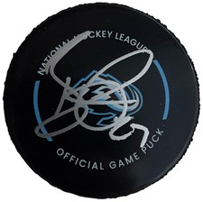 Barrett Hayton Utah Mammoth Signed Official Game Puck COA TARIFF FREE