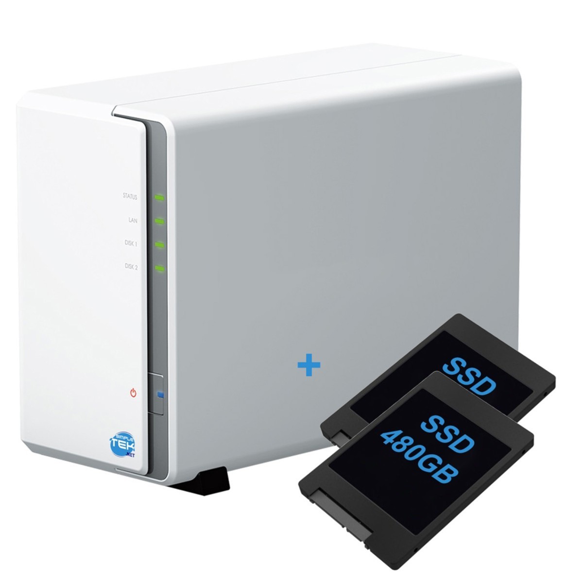 Simpletek NAS 2 baies Double SSD 960GB (2x480GB) Sata Ethernet RJ-45 LAN IP