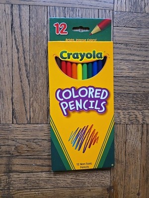 Vintage 2003 Crayola Colored Pencils 12 Count New In Box Bright Intense Colors