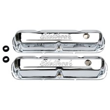 Edelbrock Valve Cover Set 4495 Signature Series Chrome For Chrysler 318-360 La