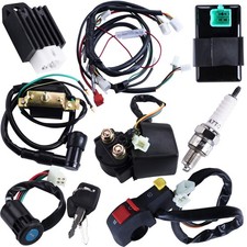 Full Wiring Harness Loom Coil Regulator CDI Solenoid Relay Spark Plug for 4 Stro