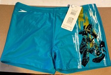 New With Tags SPEEDO Burn Lycra Aquashort Swimming Trunks size 34” WAIST