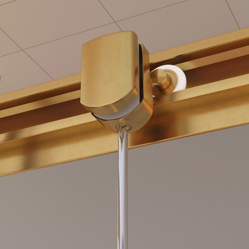 1000 x 700mm Brushed Brass Corner Entry Shower Enclosure Walk In Sliding Door - Picture 10 of 12