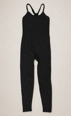 PINK Active Black Shelf Bra Jumpsuit Bodysuit Women s Small S Compression