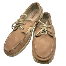 Sperry Top-Sider Nubuck Women's Leather Slip On Shoes Tan Size 10
