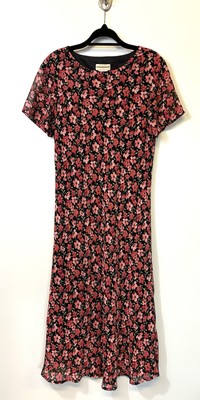 Vintage Expressions Midi Dress Size 12 Pink All Over Floral Fairy Cottagecore