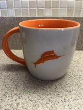 Tommy Bahama Marlin Logo Orange & White 20 Oz Ceramic Coffee Mug 