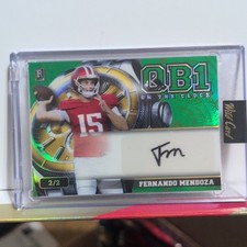 Wild Card QB1 On The Clock Fernando Mendoza Rookie Autograph 2/2 Football Card