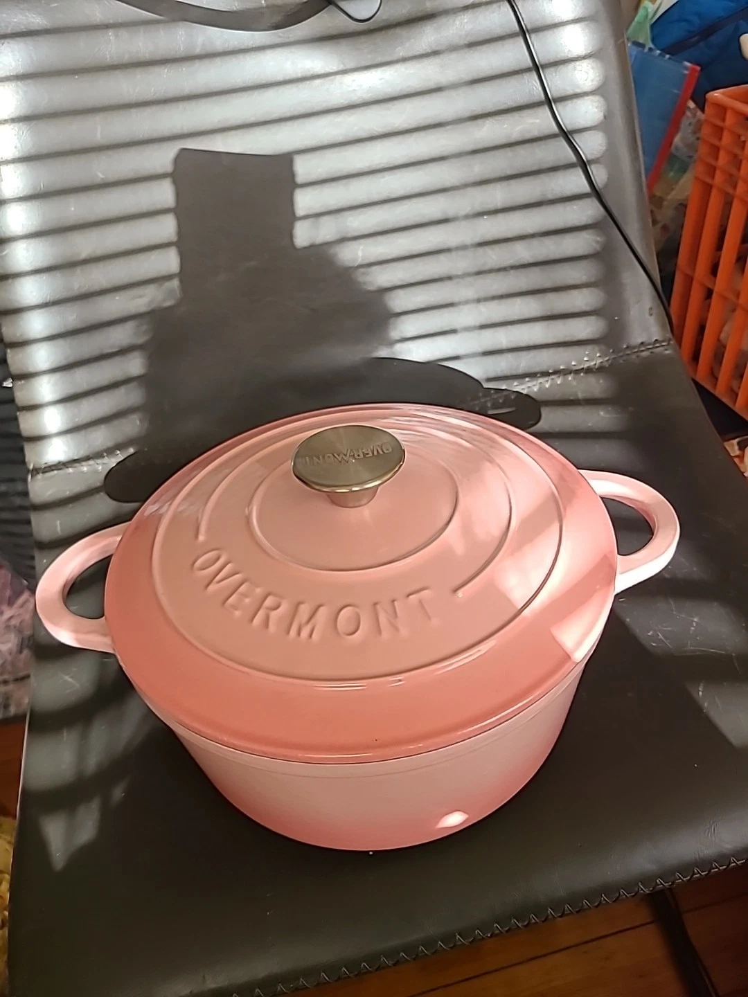 New Overmont Enameled Pink Cast Iron Dutch Oven 5.5QT Pot W/ Lid