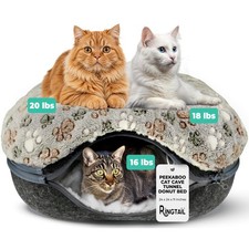 Peekaboo Cat Cave - for Multiple  Large Cats Up to 30-45 lbs, Comfy Donut Ca...