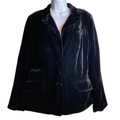 Vintage Tapemeasure Women's Black VelvetBlazer Size 14 Old Money Academia Luxe