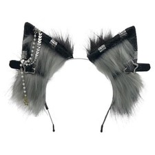 Wolf Ears Tail Costume Wolf Ear Headband Fox Ear Tail Wolf Cosplay Black Gray