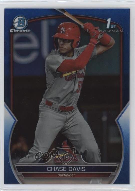 2023 Bowman Draft Chrome Blue Refractor /150 Chase Davis #BDC-48 09an