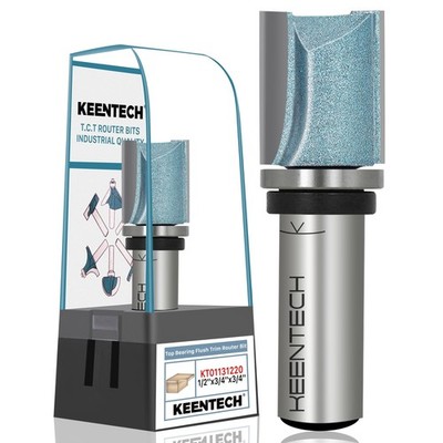 KEENTECH Router Bits 1/2'' Shank, Flush Trim Router Bit, Top Bearing Carbide T...