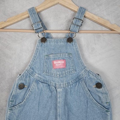 Vintage OshKosh B'gosh Overalls Kids 3T Blue Denim Vestbak Pleated