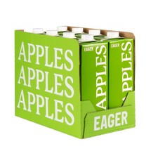 Eager Apple Juice 100% Pressed Refreshing Fruit Drink NFC Not1 Litre (Pack of 8)