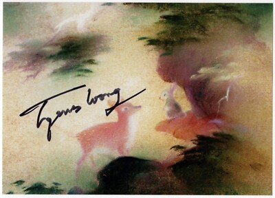 Tyrus Wong Autographed Photo Signed Photo Autograph Bambi Artist Walt Disney