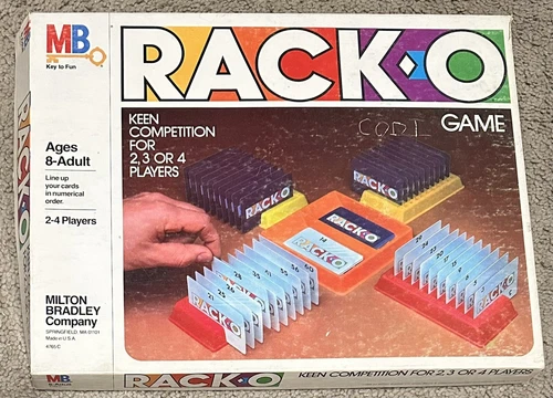 Vintage 1980 Milton Bradley RACK-O Card Board Game Complete Shelf Decor Prop