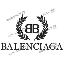 Balenciaga Sticker B decal 210x120mm Car laptop window Fashion (Choose colour)