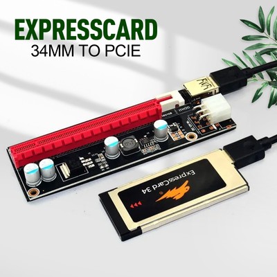 Expresscard Express Card 34mm to PCI-E 16X Riser for Laptop External GPU Cardxk