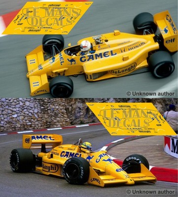 1987 Lotus 99T Monaco GP 1:32 1:43 1:24 1:18 F1 Senna Camel Slot Decals