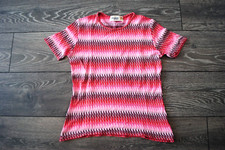 MISSONI SPORT ITALY WAVY ZIG ZAG KNIT TUNIC TEE T-SHIRT RED SIZE 42 AUTHENTIC