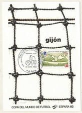1982-Carte Maximum-fdc**Coupe du monde de Football-Gijon-Espana82-Timbre-Yv.2209