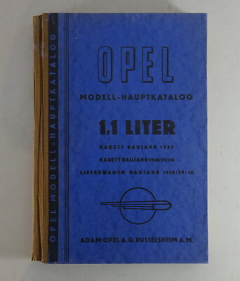Main Parts Catalogue Opel 1937 - 1940 1.1 Liter Kadett Stand 09/1943