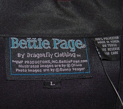 NEW Vintage BETTIE PAGE Dragonfly Clothing Polyester Button Dress